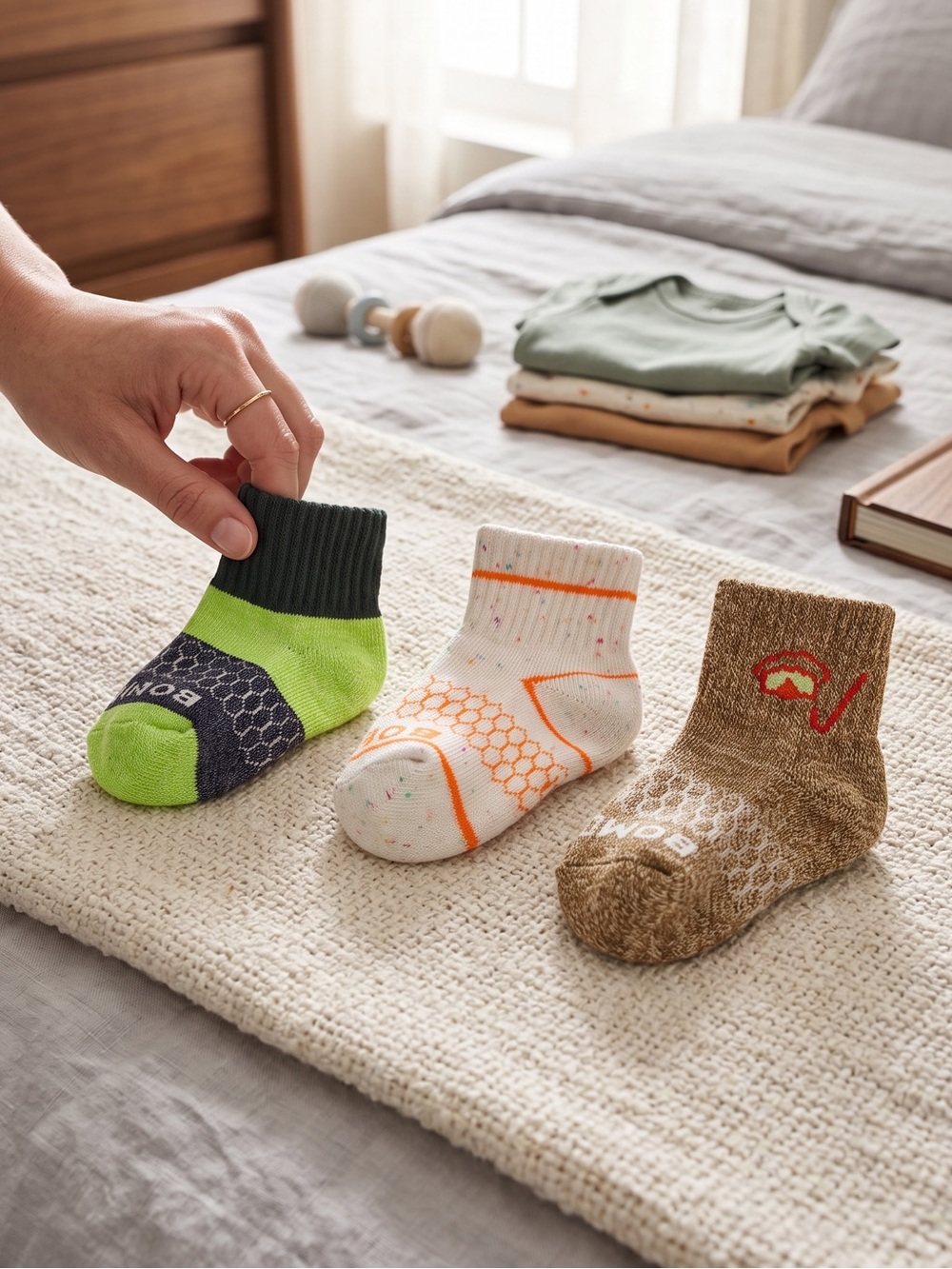 NEW Bombas Toddlers Print Color quarter socks 3 pair